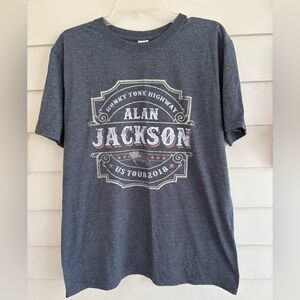 Alan Jackson US Tour 2018 Concert Short Sleeve Gray Tee Shirt Men’s Size Large